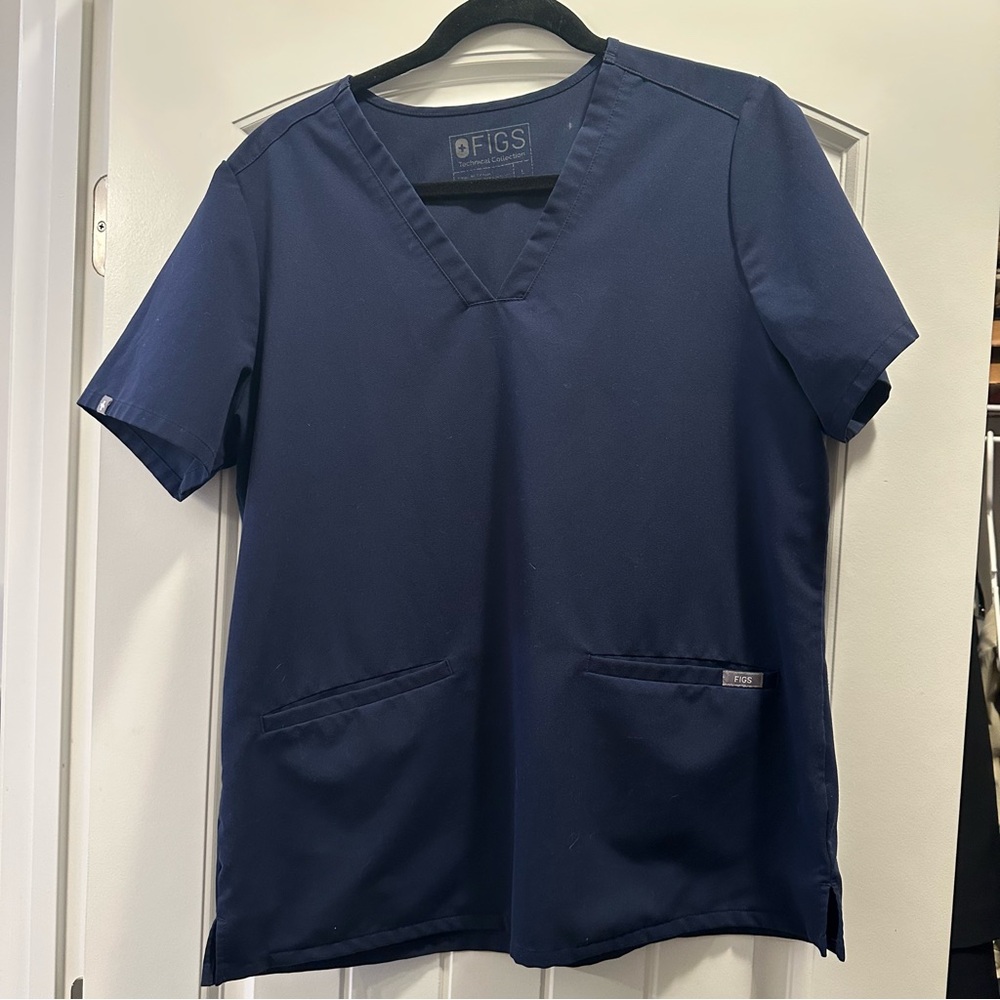 Figs Casma Navy Scrub Top